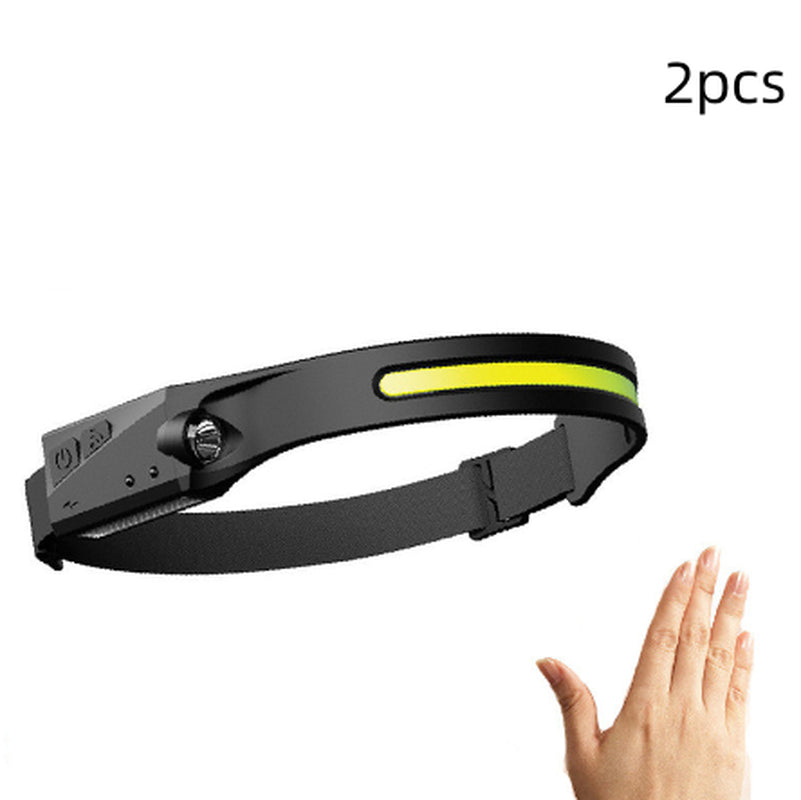 COB LED Induction Riding Headlamp Flashlight USB Rechargeable Waterproof Camping Headlight with All Perspectives Hunting Light