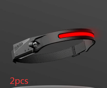 COB LED Induction Riding Headlamp Flashlight USB Rechargeable Waterproof Camping Headlight with All Perspectives Hunting Light