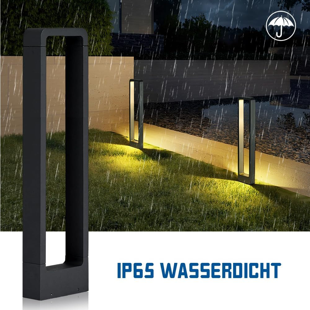 LED Outdoor Pathway Lights, 7W Garden Lamp, 3000K Exterior Floor Lamp, 60CM IP65 Bollard Light, Standalone Garden Lighting Solution