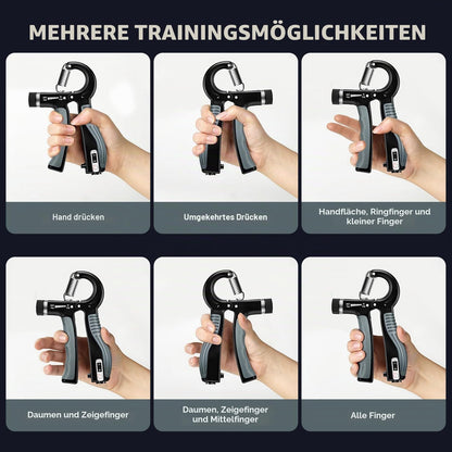 Verstellbarer Handgreifer Mit Smart Zähler, 5-60 Kg Widerstand Grip Krafttrainer Für Sport Und Fitness