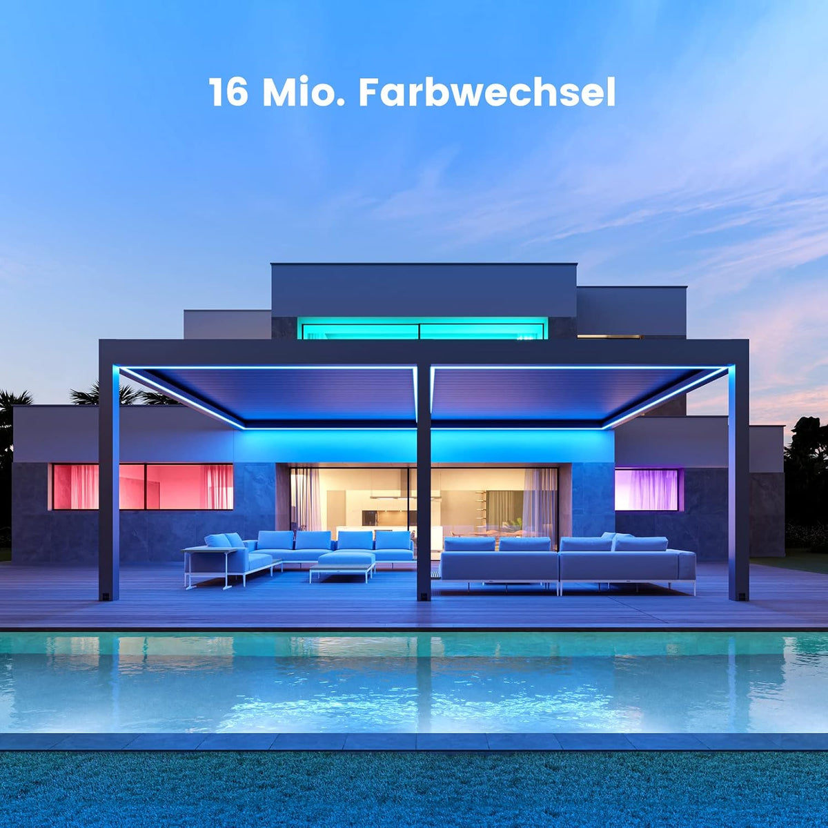 VKH LED Strip 10M, LED Streifen Bluetooth RGB LED Band 10M Selbstklebend Mit Fernbedienung Und APP, LED Lichterkette LED Beleuchtung Für Zimmer Party
