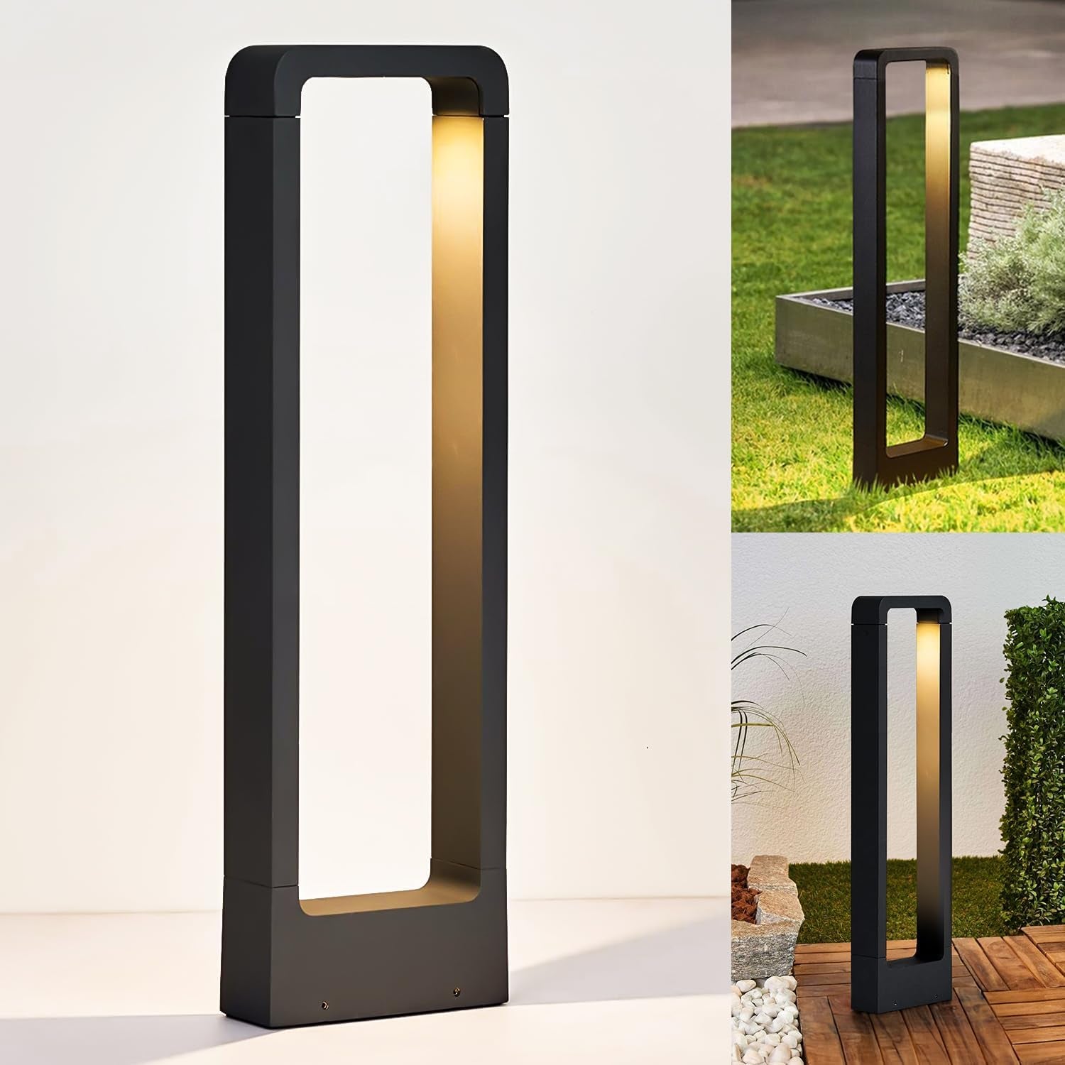 LED Outdoor Pathway Lights, 7W Garden Lamp, 3000K Exterior Floor Lamp, 60CM IP65 Bollard Light, Standalone Garden Lighting Solution