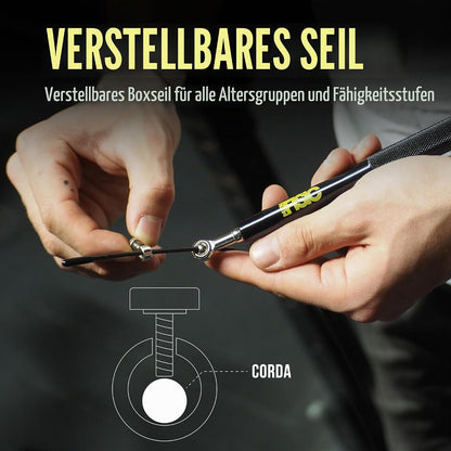 Springseil Mit Kugellager 3,5M Verstellbar Ideal Für Crossfit & Boxen Schwarz Oder Grau