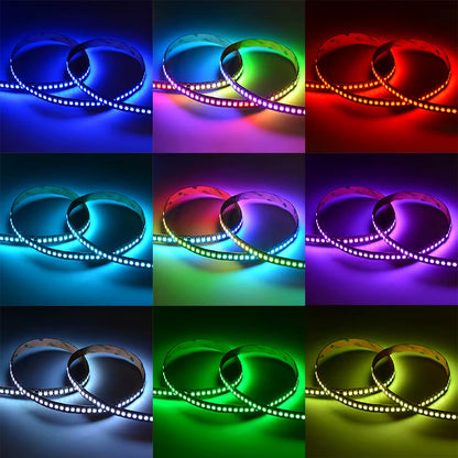 2M 5M WS2812B RGB Led Strip Light Individually Addressable Smart Led Lighting Strips WS2812 Led Lights Black White PCB IP30 DC5V