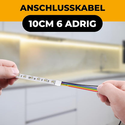 RGBWW LED Strip 5M Dimmable Warm White - Adhesive LED Strip for TV, Kitchen, and Home Use - 24V RGBW LED Light Band - Self-Adhesive SMD LED Strip Without Cables