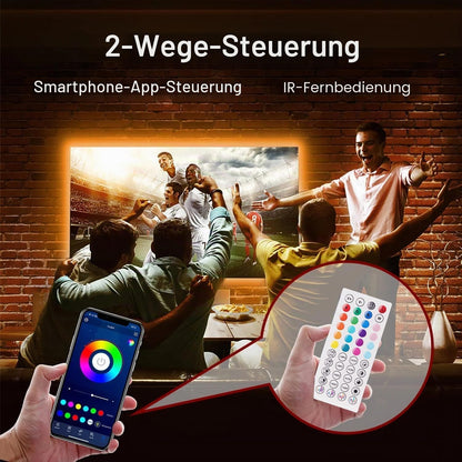 Led TV Hintergrundbeleuchtung 1M, Smart Led App Fernbedienung Led Backlight, Bluetooth Lichtband Selbstklebend Sync Mit Musik Für 32-50 Zoll TV