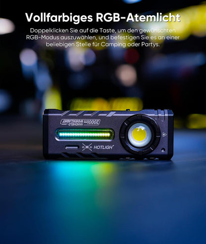 ZF8313 Wiederaufladbare LED-Taschenlampe, EDC-Torch mit 2000 Lumen, RGB- und UV-Lichtquelle für Außenanwendungen und Autoreparaturen