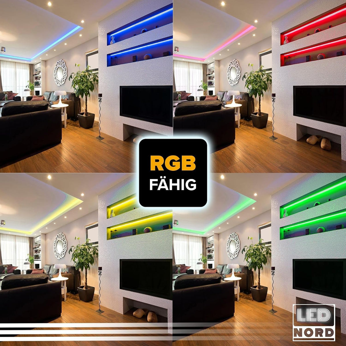 RGBWW LED Strip 5M Dimmable Warm White - Adhesive LED Strip for TV, Kitchen, and Home Use - 24V RGBW LED Light Band - Self-Adhesive SMD LED Strip Without Cables
