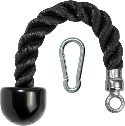 U7223 Single Trizepsseil, Einhand Trizepsseil Kabelbefestigung Mit Karabiner - Schwarz