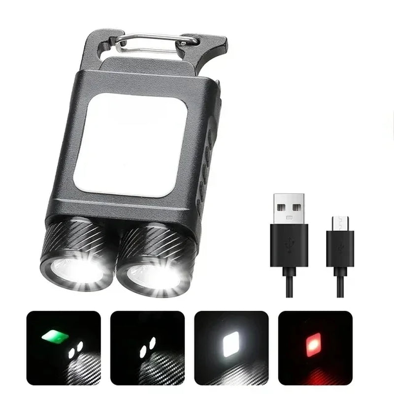 Super Bright Powerful Pocket Torch Light LED Multifunctional Linterna Magnetic COB LED EDC Mini Keychain Flashlight Rechargeable