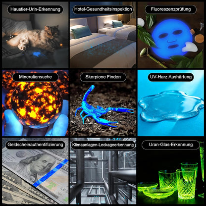 Shadowhawk 365Nm UV Taschenlampe, 30W Schwarzlicht mit 4-Kern-Technologie und Filterlinse